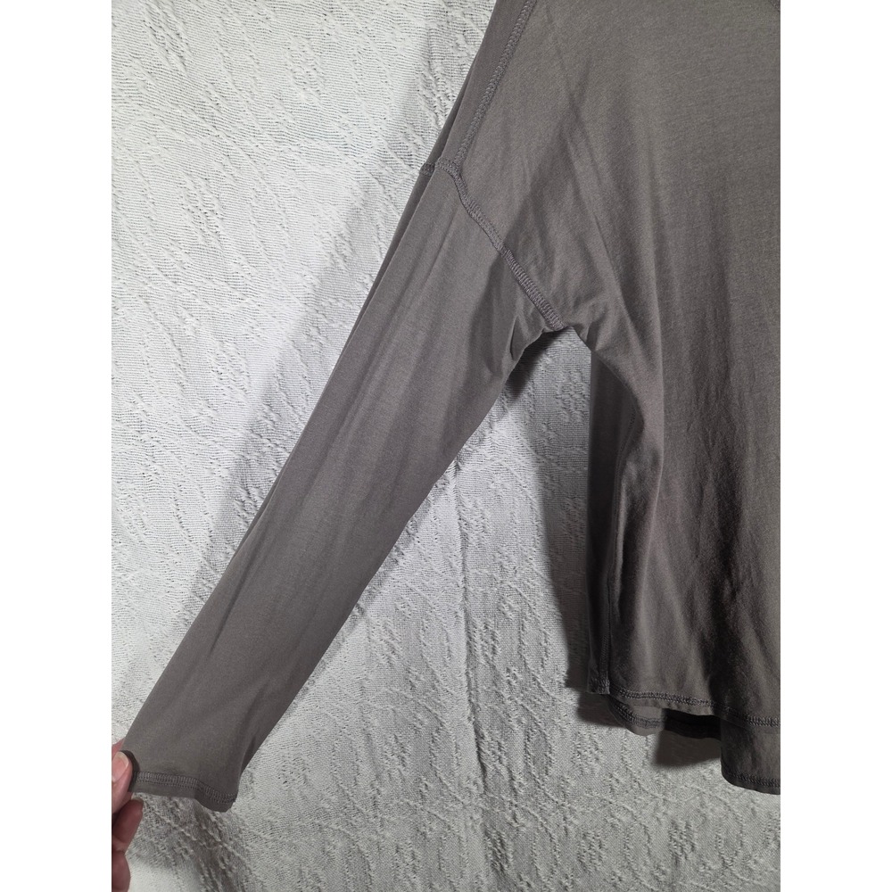 Eileen Fisher Womens Grey Viscose Lycra Long Sleeve Scoop Neck Boxy Top Size S - Picture 2 of 7